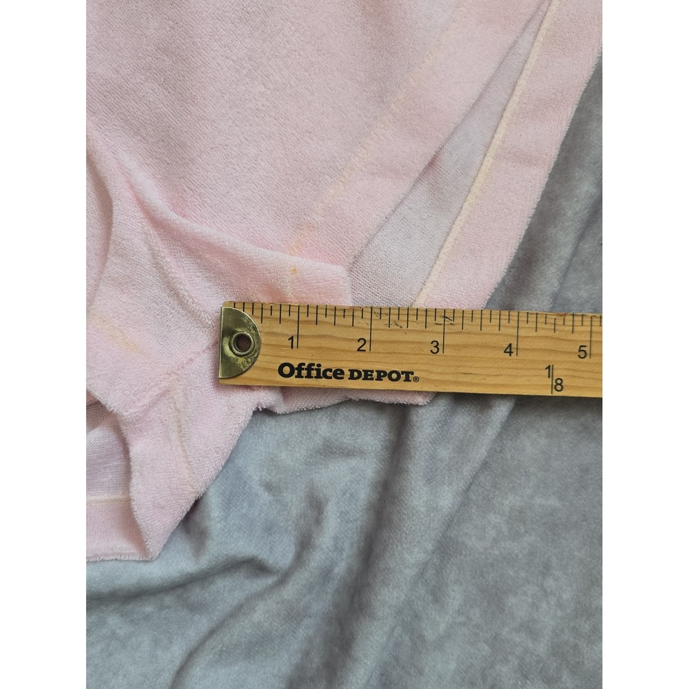 VTG 80s Montgomery Ward Pink Terry Cloth Shorts Set Floral Top L - Picture 14 of 15